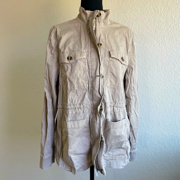 Sonoma • Light Brown Fall Utility Jacket Cinch Waist - Picture 2 of 13